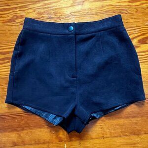 Black Textured Shorts